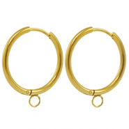 Boucles d'oreilles en acier Inox cr&eacute;oles 22mm Dor&eacute;