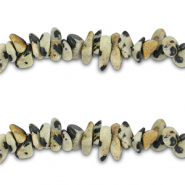 Perles chipstone Jaspe Dalmatien Greige-noir