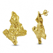 Boucles d'oreilles puces en acier Inox Doré