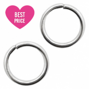 Appr&ecirc;ts en acier inox anneau bris&eacute; 6mm argent&eacute; antique