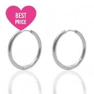 Apprêts en acier inox créoles 19mm Argenté