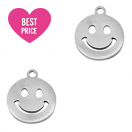 Breloques en acier Inox smiley Argenté