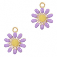Breloques en m&eacute;tal Basic Quality fleur Dor&eacute;-violet