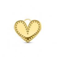 Breloques en acier Inox coeur Dor&eacute;