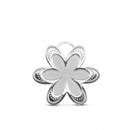 Breloques en acier Inox fleur Argent&eacute;