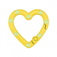 Apprêts colorés anneau porte-clés coeur Jaune-vert