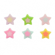 Perles acryliques étoile Multicolore