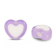 Perles acryliques cœur Violet