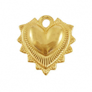 Breloques en acier Inox coeur Dor&eacute;