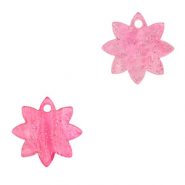 Pendentifs en r&eacute;sine fleur Rose