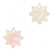 Pendentifs en r&eacute;sine fleur Rose clair