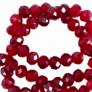 Perles à facettes 8x6mm disque Heishi Rouge vin-pearl shine coating