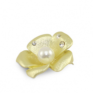 Broches fleur avec perle Doré