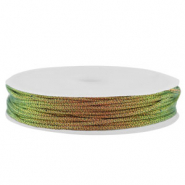 Fil macramé tressé 1mm Multicolore- orange vert métallique