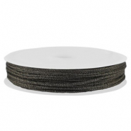 Fil macramé tressé 1mm Noir métallique