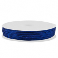 Fil macramé tressé 1mm Bleu métallique