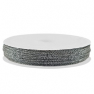 Fil macramé tressé 1mm Gris foncé-argenté métallique