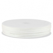 Fil macramé tressé 1mm Blanc métallique