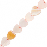 Perles coquillage cœur Rose clair