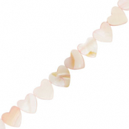 Perles coquillage cœur Rose clair