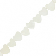 Perles coquillage cœur Blanc cassé