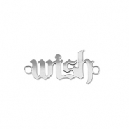 Breloques en acier Inox connecteur ''wish'' Argenté