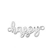 Breloques en acier Inox connecteur ''happy'' Argenté