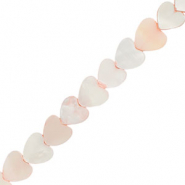 Perles coquillage cœur Rose clair