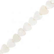 Perles coquillage cœur Blanc cassé