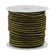Cordon tressé tendance 2.3mm Noir-doré