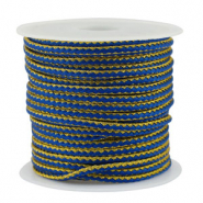 Cordon tressé tendance 2.3mm Bleu-doré