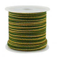 Cordon tressé tendance 2.3mm Vert mousse-doré
