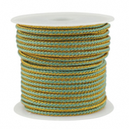 Cordon tressé tendance 2.3mm Vert menthe-doré