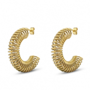 Boucles d'oreilles / puces en acier Inox Doré