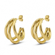 Boucles d'oreilles / puces en acier Inox Doré