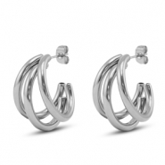 Boucles d'oreilles / puces en acier Inox Argenté