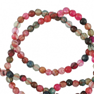 Pierres naturelles 3mm facettées Rose-vert multicolore
