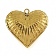 Breloques en acier Inox coeur Dor&eacute;