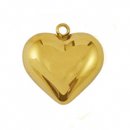 Breloques en acier Inox coeur Dor&eacute;