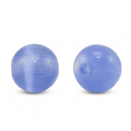 Perles en verre 6 mm Oeil de chat Bleu lavande