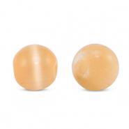 Perles en verre 6 mm Oeil de chat Orange pêche