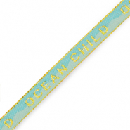 Ruban texte "Ocean child" Bleu-doré