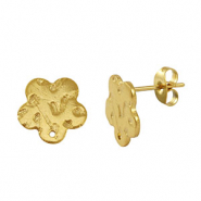 Boucles d'oreilles puces en acier Inox Doré