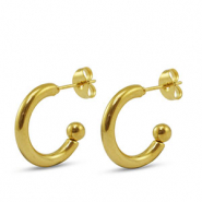 Boucles d'oreilles puces en acier Inox Doré