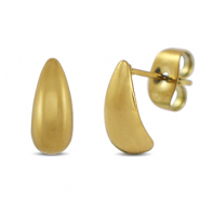 Boucles d'oreilles / puces d’oreilles en acier Inox goutte Doré