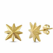 Boucles d'oreilles / puces d’oreilles en acier Inox étoile Doré