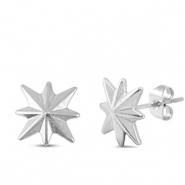 Boucles d'oreilles / puces d’oreilles en acier Inox étoile Argenté