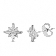 Boucles d'oreilles / puces d’oreilles en acier Inox étoile Argenté
