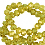 Perles &agrave; facettes 3x2mm disque Heishi Vert-AB coating