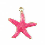 M&eacute;tal TQ laiton breloques &eacute;toile de mer Dor&eacute;-rose fonc&eacute;